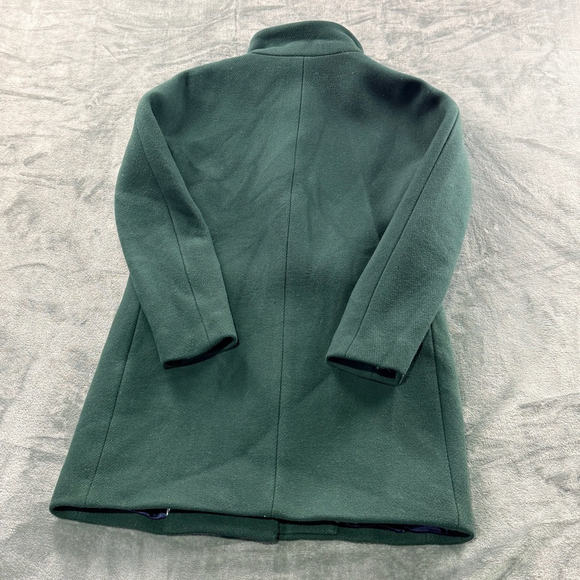J Crew Cocoon Coat Women 2 Italian Stadium Cloth Nello Gori Wool Luxury Green - Picture 12 of 13